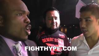 TIMOTHY BRADLEY AND JESSIE VARGAS GET INTO HEATED CONFRONTATION; SEPARATED WHEN TEMPERS FLARE