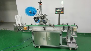 Automatic top surface labeling machine with feeding &collection device cover sticker labeller