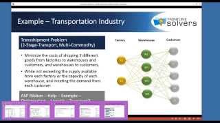 Live Webinar: 9/8/2015 Applications of Optimization in Excel