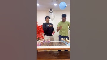 Cup stack with ballon in air 😮 #shorts