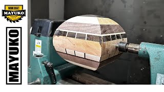 MULTI AXIS SQUARE BOWL, woodturning
