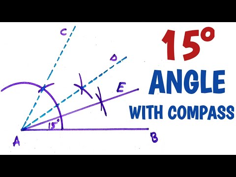 How to construct 15 degree angle with compass....