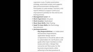 Accenture Hiring Web Tester|Experience|#webtester#youtubeshorts#getemployed#jobs#accenture#mnchiring