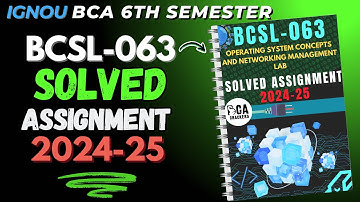 BCSL-063 Solved Assignment January 2025 || IGNOU BCA 6th Semester Solved Assignment 2025
