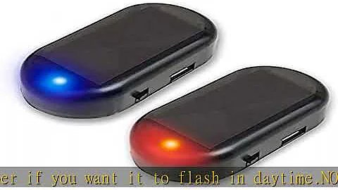 HUWUFUN 2pcs Car Solar Power Alarm Warning System Anti-Theft LED Flashing Security Light Fake Lamp