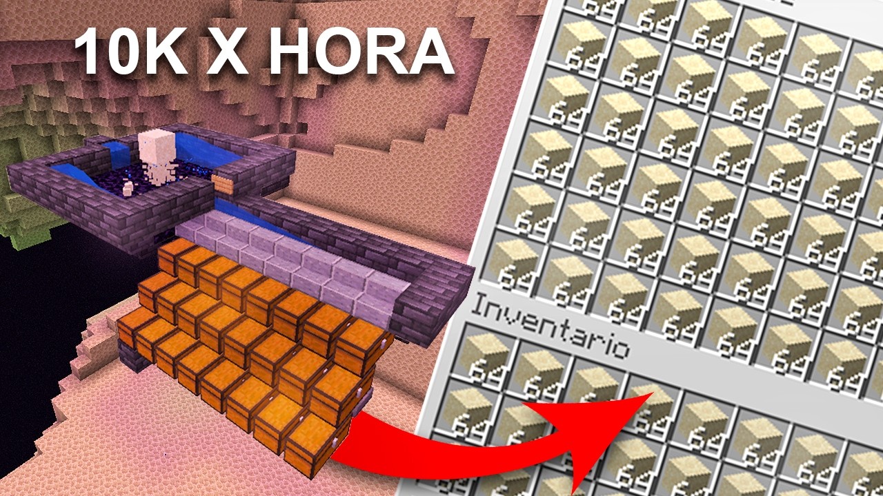 GRANJA de ARENA INFINITA  (MÁS DE 10.000 X HORA) - Minecraft