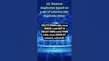remove duplicates based on a set of columns #sql #interviewpreparation #db #database