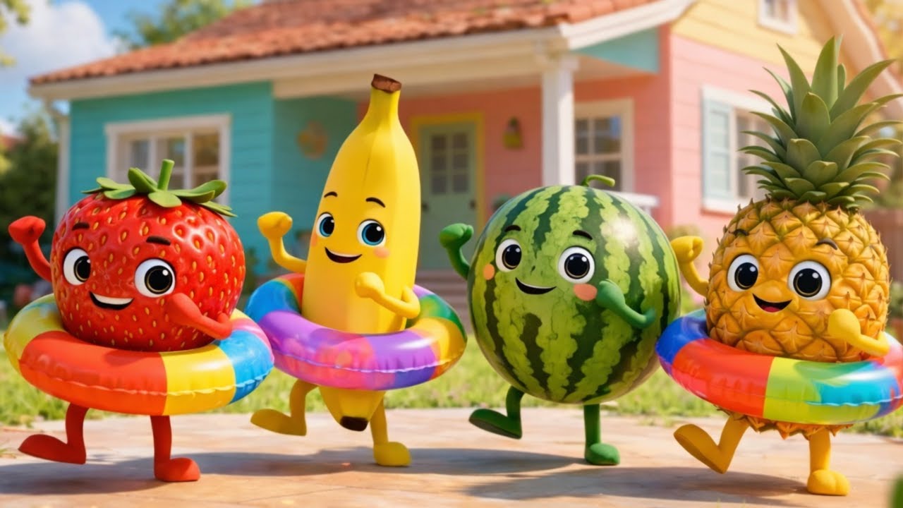 Sensory Fruits Fun Time 🌈🍓 | Cute Fruit Characters Dancing and Learning Colors