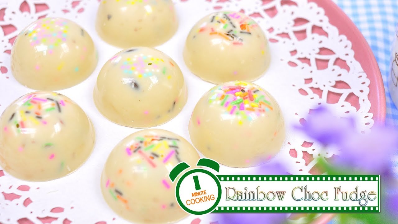 ไวท์ช็อกโกแล็ตสายรุ้ง Rainbow Choc Fudge | 1 Minute Cooking