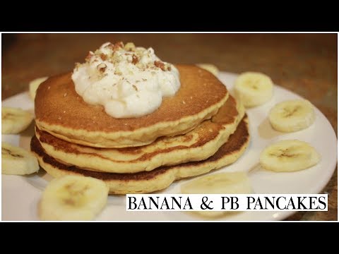 How to make banana and peanut butter pancakes | Healthy Recipe | Protein Pancakes | Kelsley Nicole