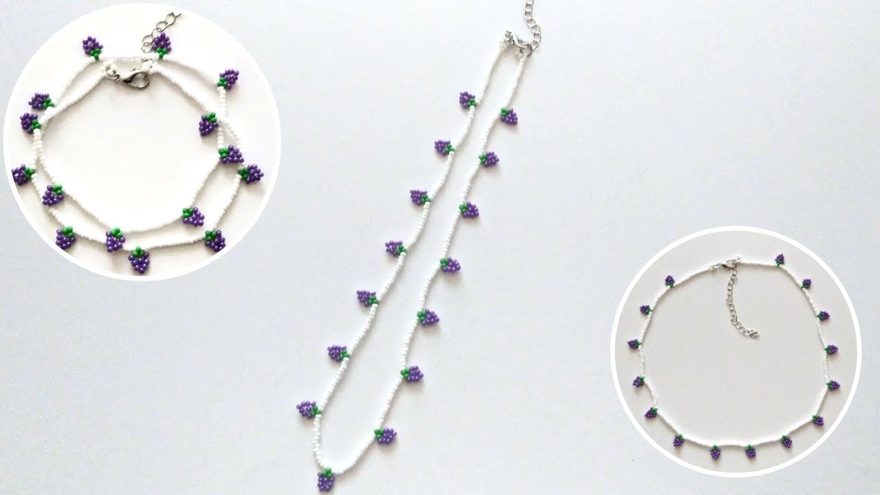 Üzüm Kolye Yapımı | Beaded Necklace Making | How to make beaded necklace with only seed beads?