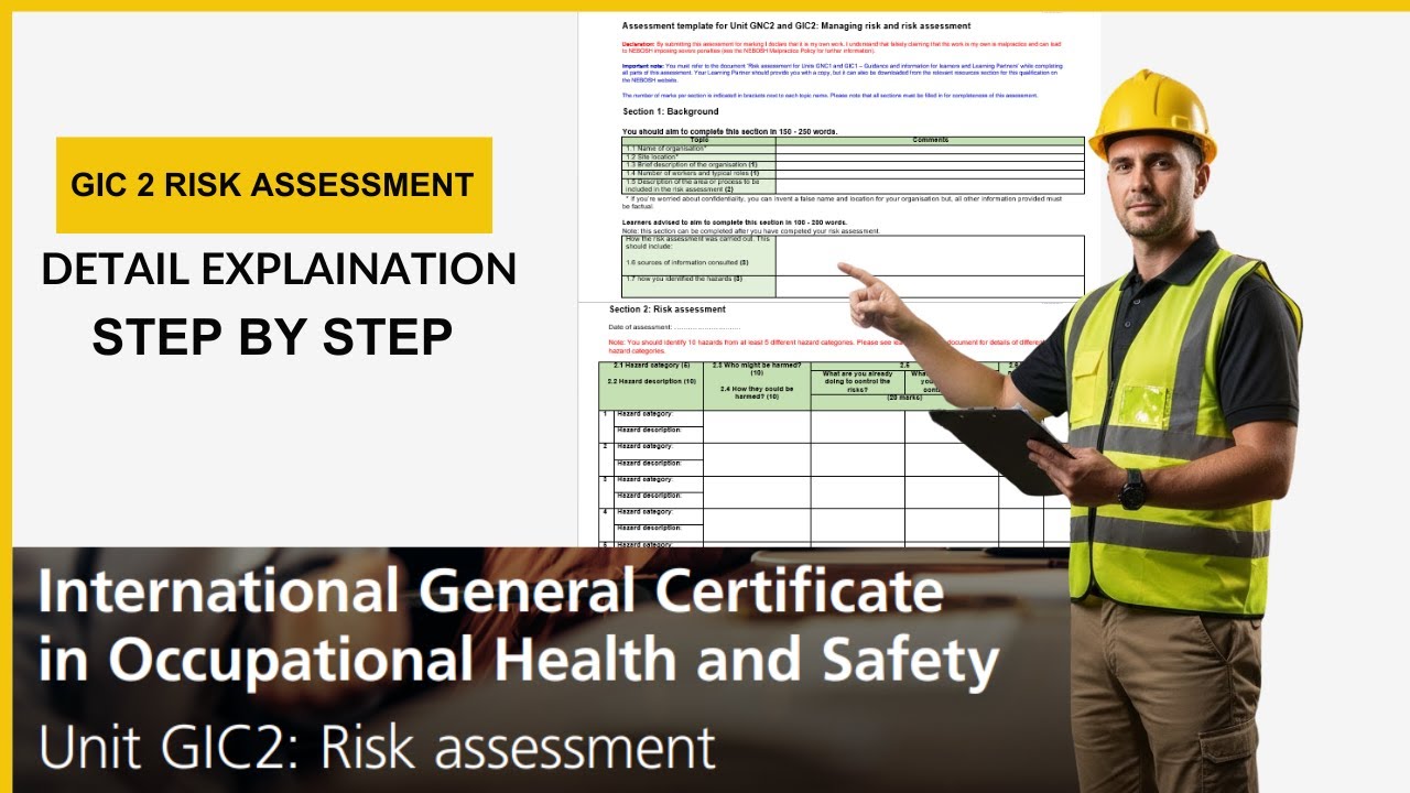 NEBOSH GIC2 Practical Risk Assessment | Section 1 & 2 Explained | Construction Example l PART 01 |