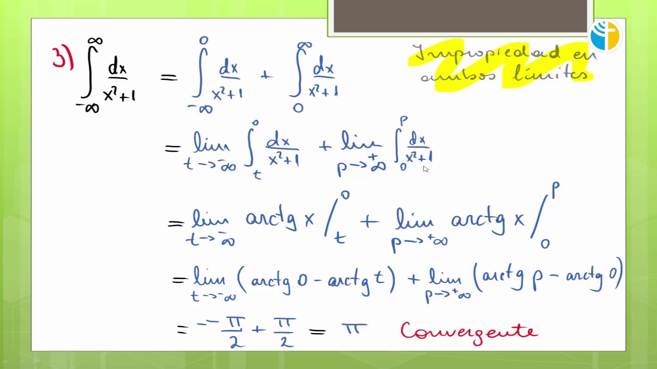 CII 16133 V20 K Integrales Impropias Ejercicio Resuelto Nº 3 - YouTube