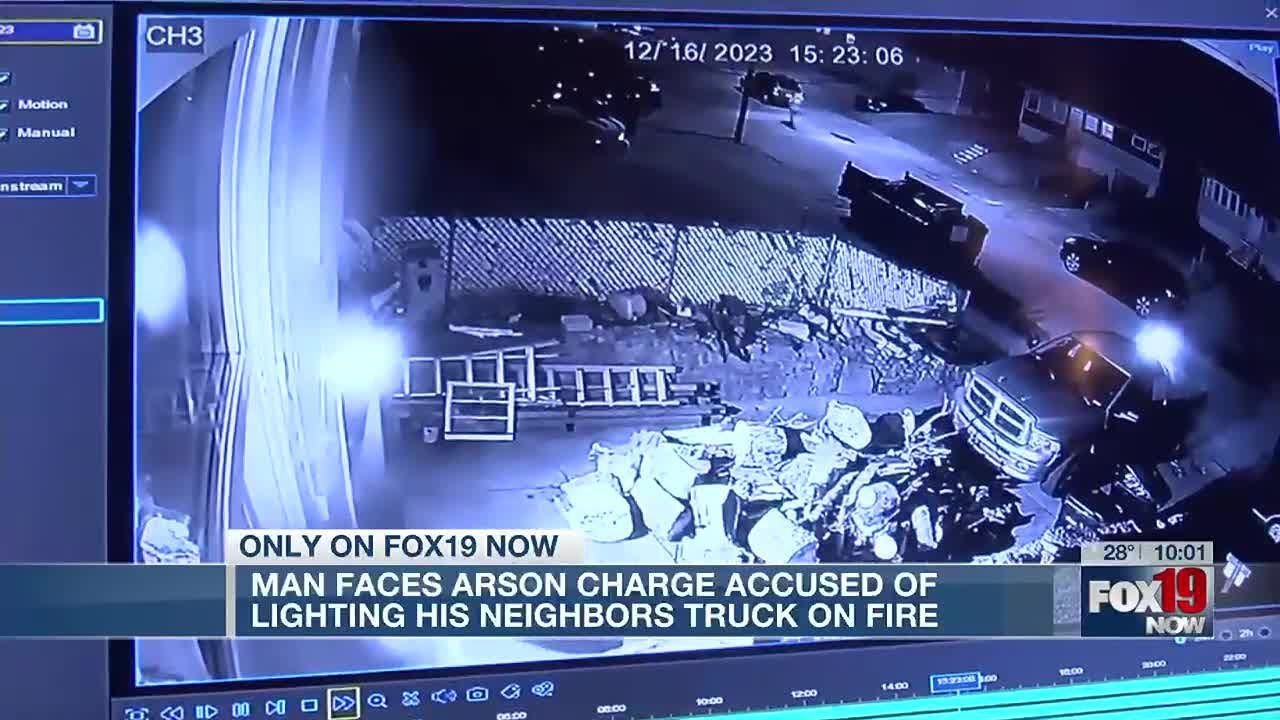 Man accused of setting his neighbors truck on fire - YouTube