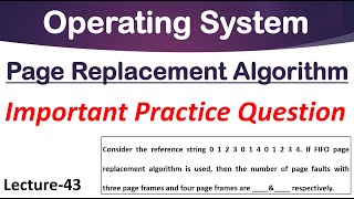 Page Replacement Algorithm Numerical Question for Competitive Examination | Operating System MCQs