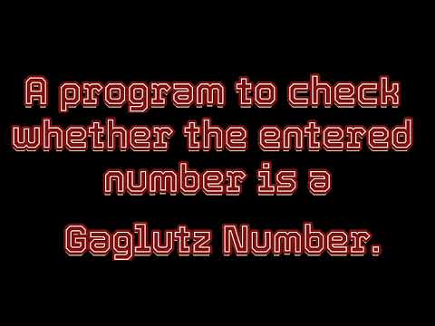 Gaglutz Number Program in JAVA