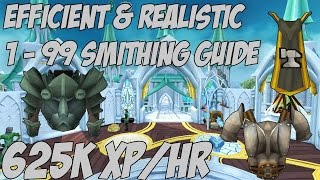 Efficient & Realistic 1-99 Smithing Guide 650k xp/hr [Runescape 3 - 2016]