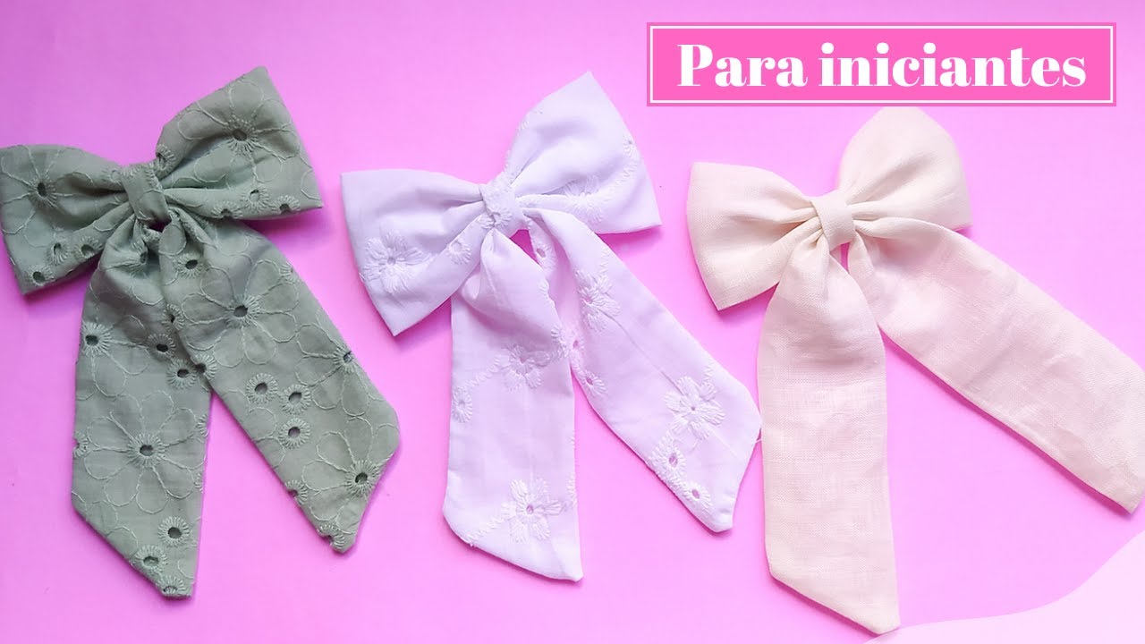 Laço de TECIDO Gravatinha com ponta - Para Iniciantes