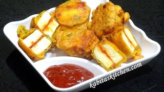 Schezwan Paneer Pakora-Stuffed Paneer Pakora-Cottage Cheese Fritter-Quick and Easy Paneer recipe