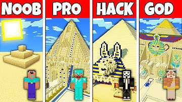 Minecraft Battle: NOOB vs PRO vs HACKER vs GOD! SAND DESERT HOUSE BASE BUILD CHALLENGE in Minecraft
