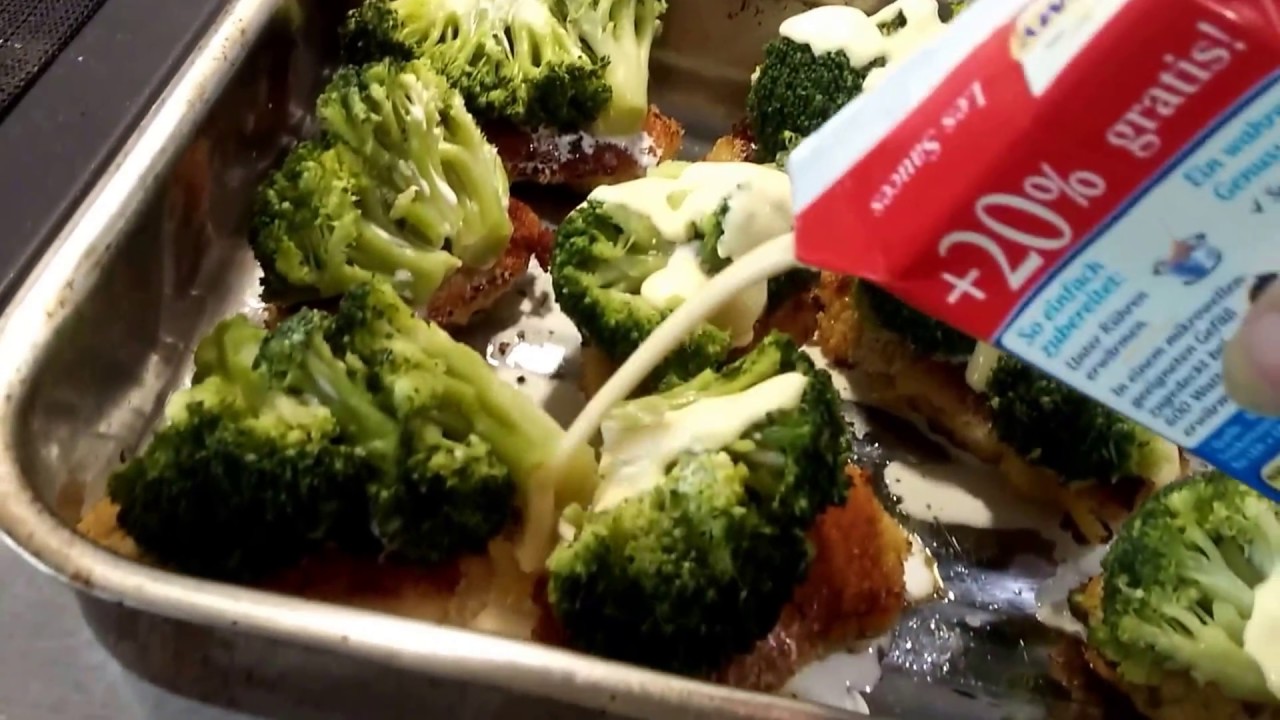Brokkoli schnitzel mit Hollandaise und käse überbacken - YouTube