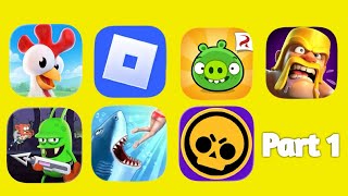 Epic Game Marathon: Clash of clans, Hungry Shark, Hill Climb Racing, Brawl Stars and Roblox screenshot 2