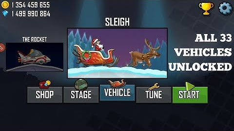 Hill Climb Racing All 33 Vehicles Unlocked | Updated