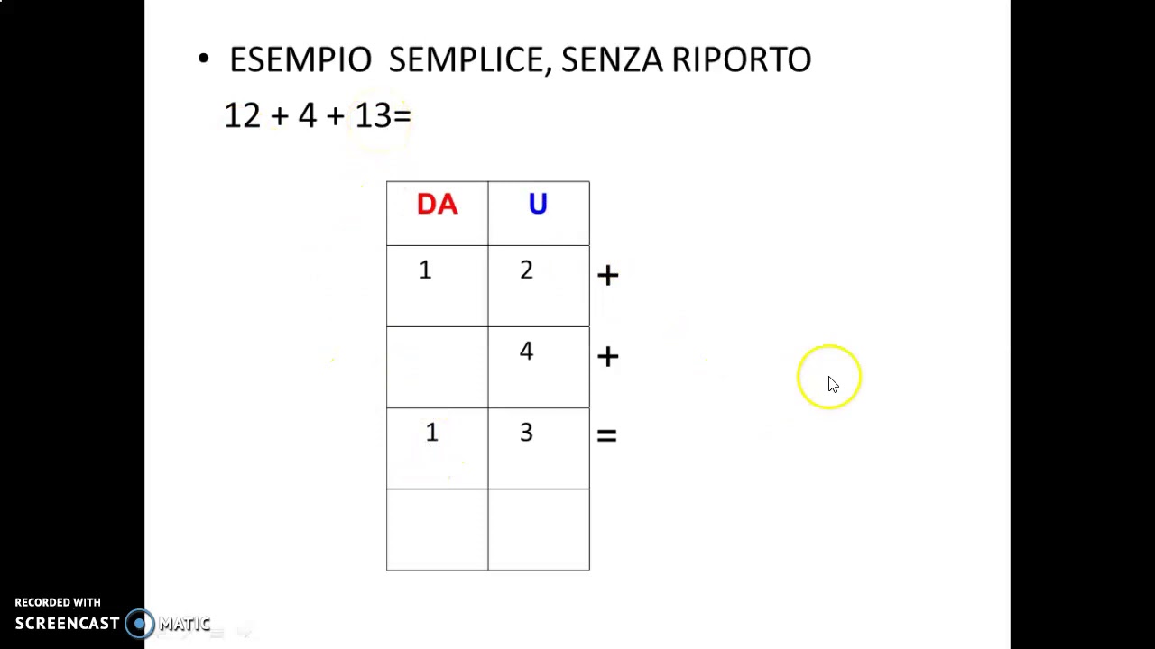 Addizioni in colonna con 3 addendi senza e con riporto - YouTube