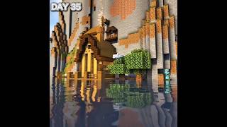 I Built a Hidden Mountain Base 🤯 | Day 34-35 Hardcore 100 Days Challenge#minecraftshorts #100days