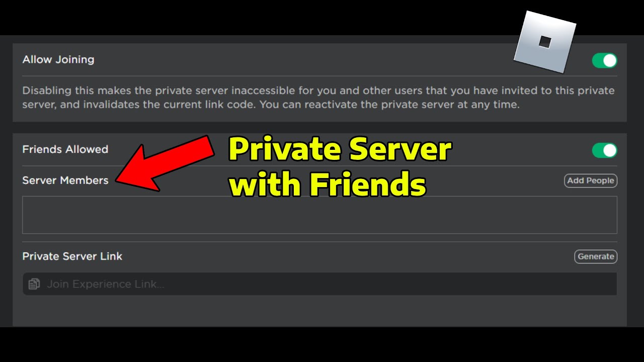 How To Allow Friends To Join Your Private Server In Roblox YouTube 