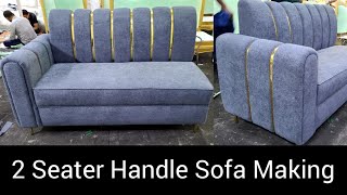 How To Made Leather 2 Seater Steel & Handle Sofa l Best Sofa Making Process 2024