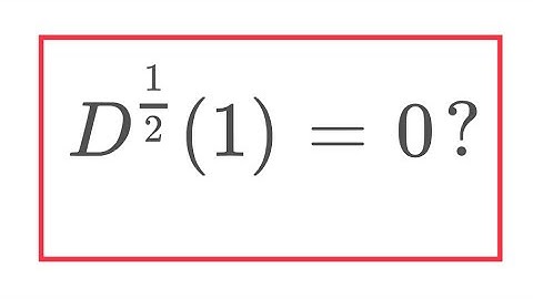 Half derivative of 1