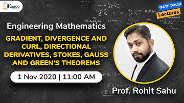 Engineering Mathematics (GATE) - Green’s, Stokes’s, and Gauss’s Theorems - 1 Nov, 11 AM