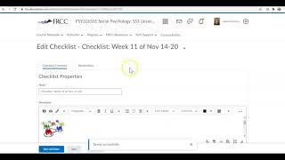 Checklists on D2L