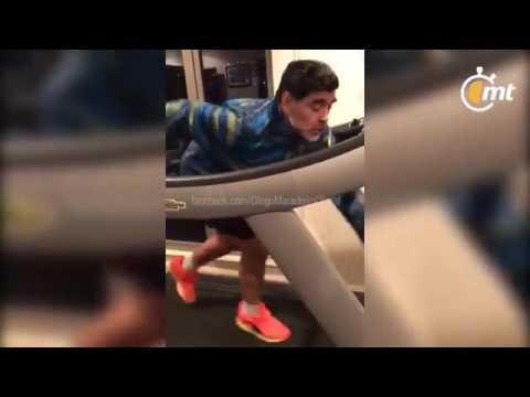 მარადონა სარბენ ბილიკზე ცეკვა-ცეკვით ვარჯიშობს