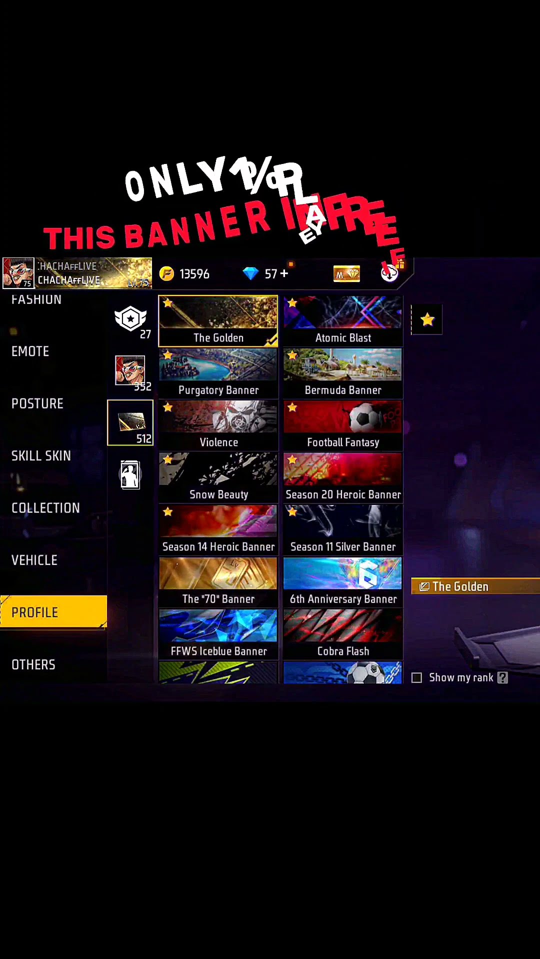 ONLY 1% PLAYER HAVE THIS BANNER IN FREE FIRE⚜️ #freefire #viralvideo #shorts