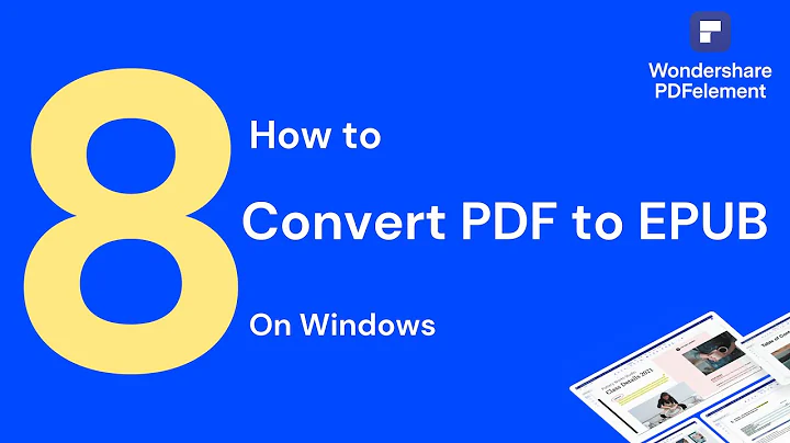 How to Convert PDF to Epub on Windows | PDFelement 8