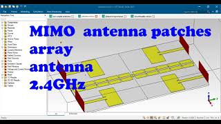 mimo antenna patches array 2.4ghz with ebg and decoupling in cst