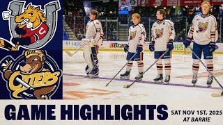 November 1st 2025 -  Erie at Barrie Highlights