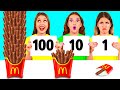 100個重ねフードチャレンジ | 素晴らしいらしい食べ物のハック TeamTeen Challenge