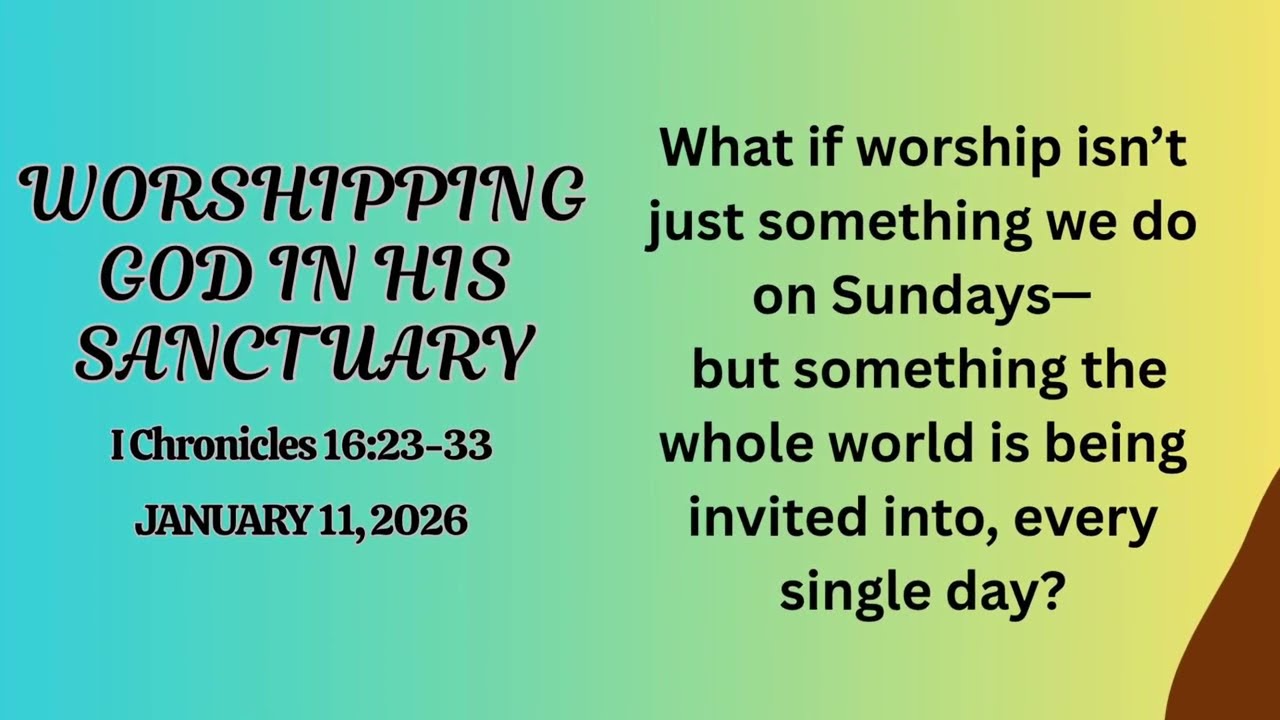 Поклонение Богу в Его святилище — 1 Паралипоменон 
