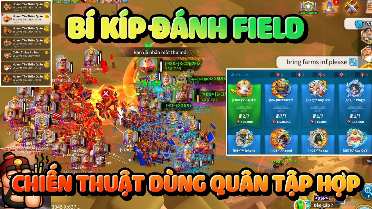 Bí Kíp Đánh Field & Tư Duy Chiến Thuật Để Trao Đổi Có Lời - Cách Dùng Quân Tập hợp Rise of Kingdoms