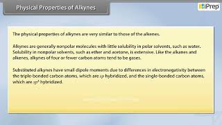 Physical Properties of Alkynes | Hydrocarbons | Chemistry | Class 11th | iPrep