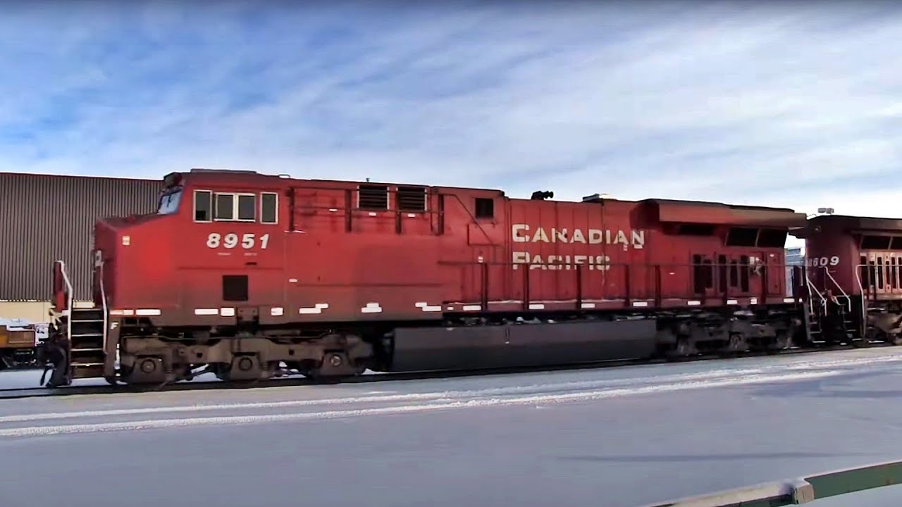 CP ES44AC 8951 Leads CP 293 Departing CP IMS Yard Heading North, Edmonton Alberta