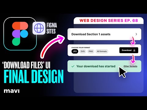 “Download Assets” UI – Adding Animations and Micro Interactions (Web Design ep.68 •  #figma #course)