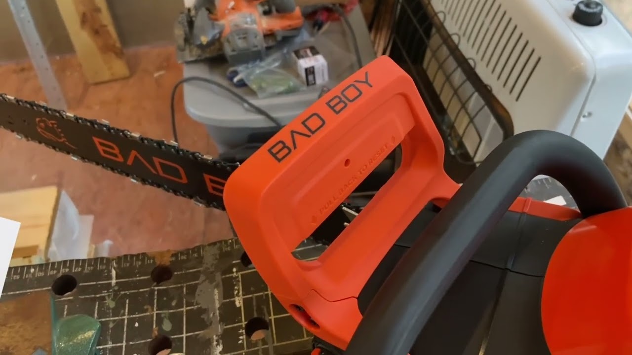 Bad Boy Battery Chainsaw Setup and First Cut