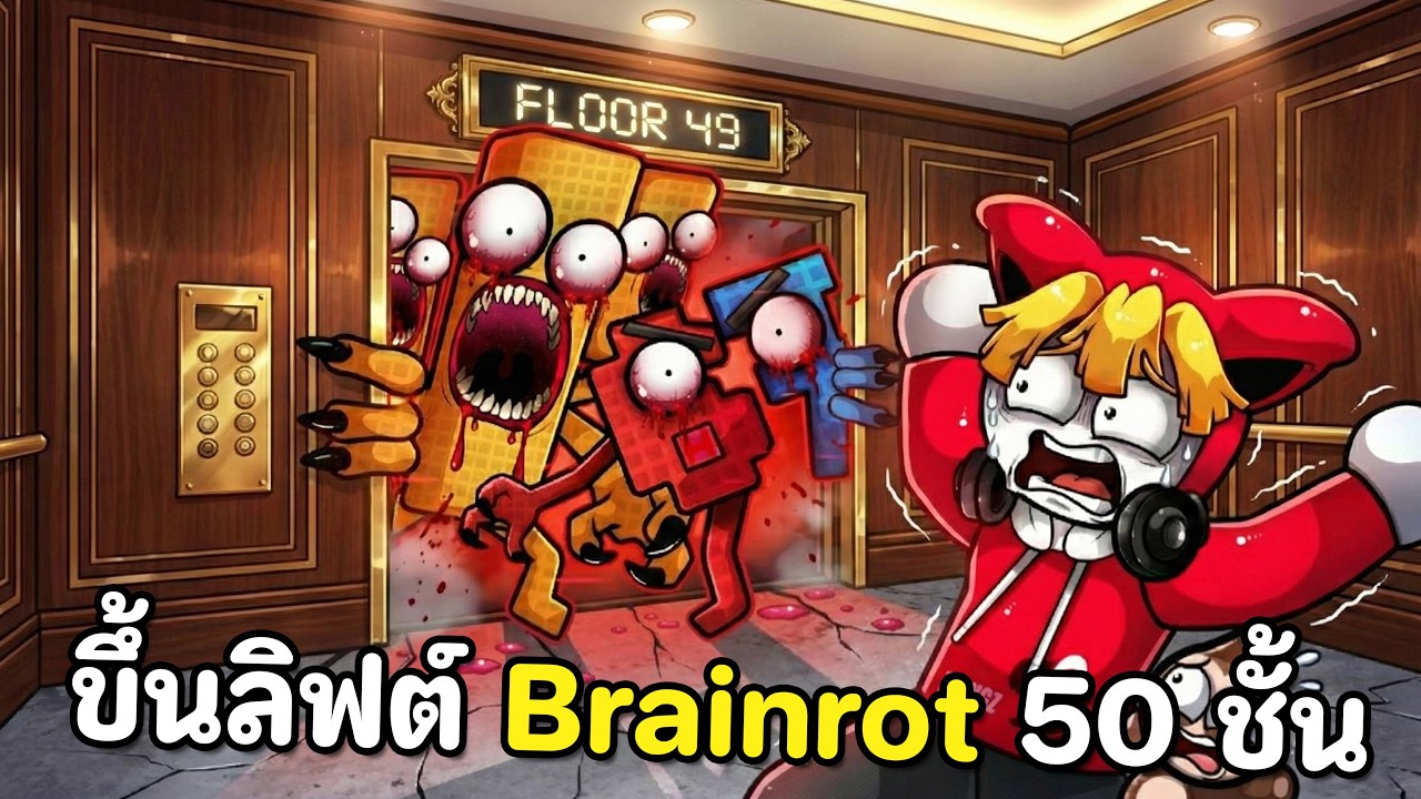 ขึ้นลิฟต์ Brainrot 50 ชั้นสยอง