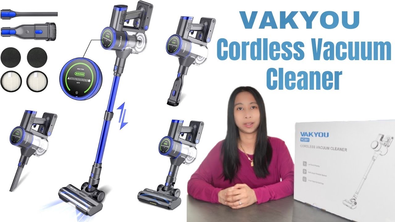 VAKYOU Best Cordless Vacuum 55min Battery, Touchscreen 400W LED VAKYOU Best Cordless Vacuum 55min Battery, Touchscreen 400W LED