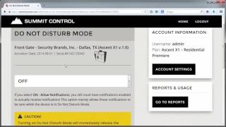 Security Brands - Summit Control How to Enable Do Not Disturb Mode
