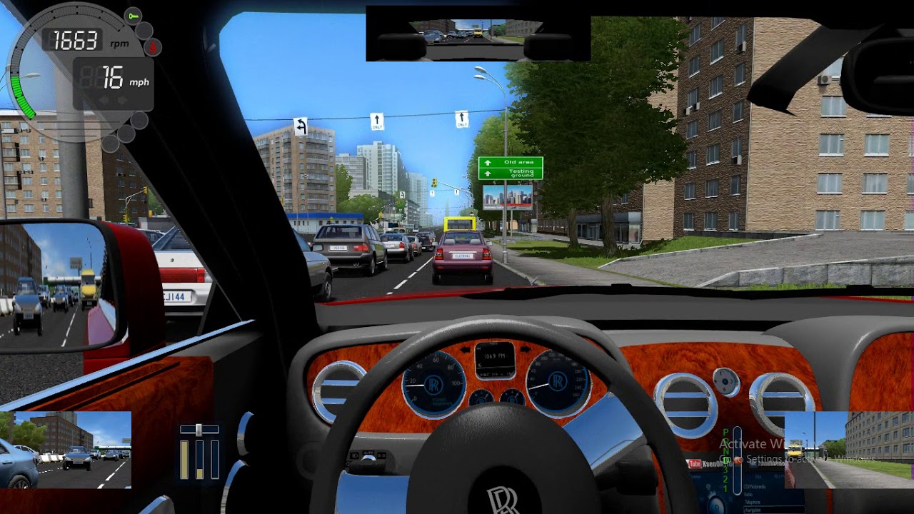 Porsche city car driving